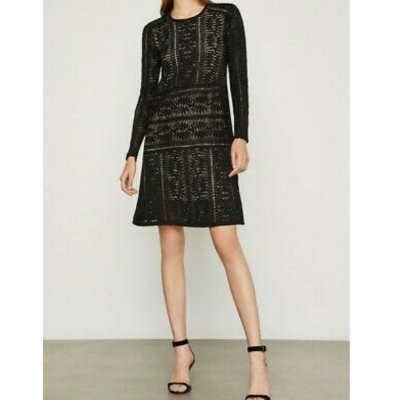 BCBG Max Azria Black Lace Overlay Dress Size M - Picture 1 of 10